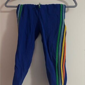 Mini Boden Royal Blue Joggers with Rainbow Side Stripes
